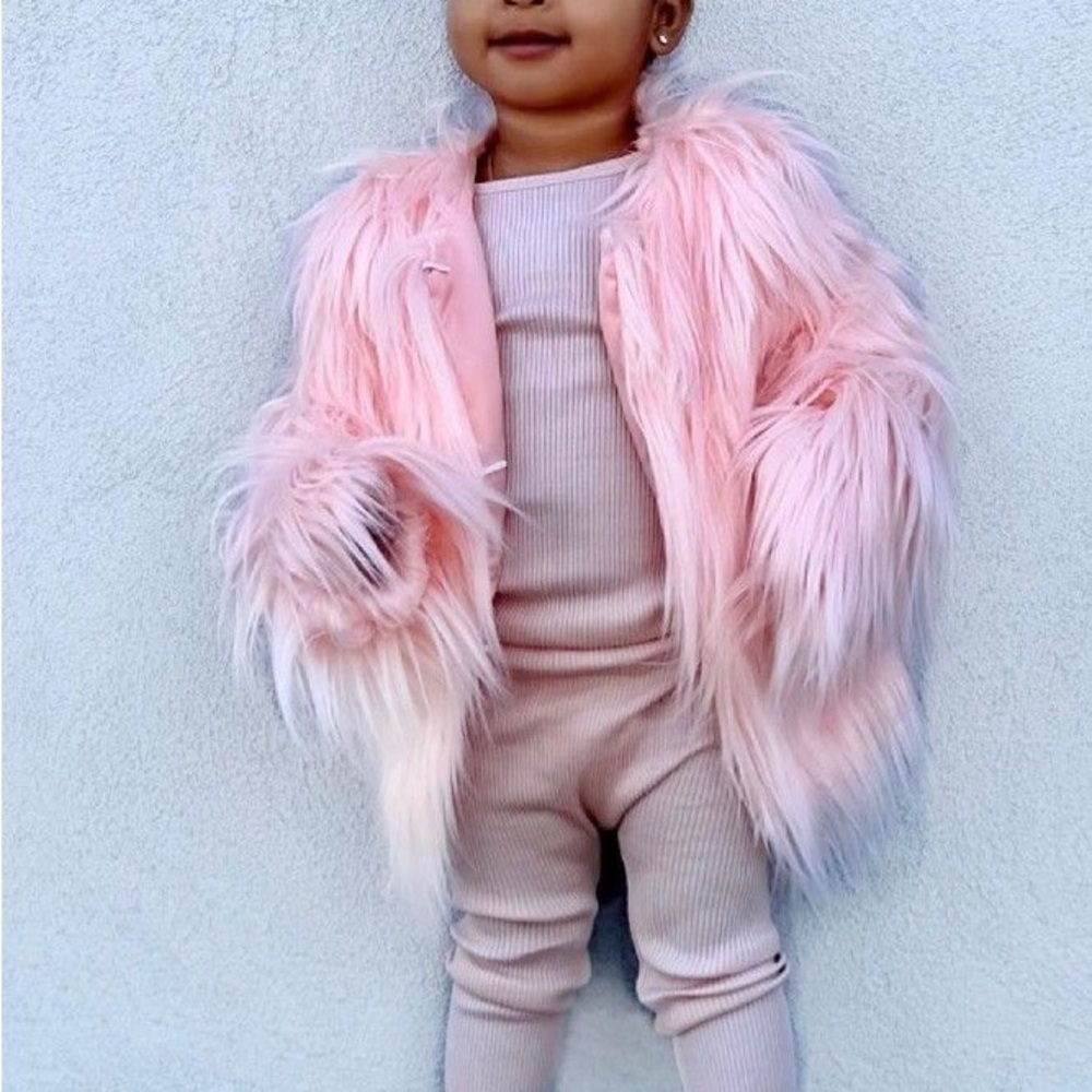 Pink unreal fur Jacket for Kids